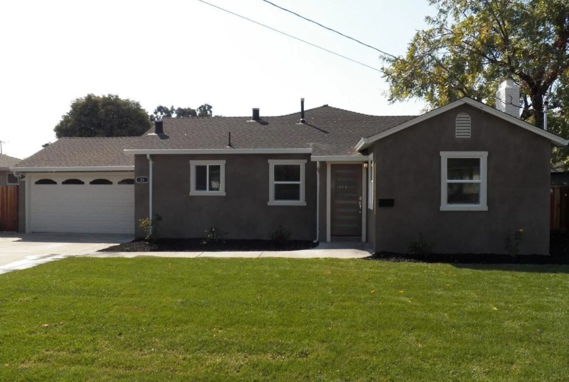 Single-story house with attached garage.